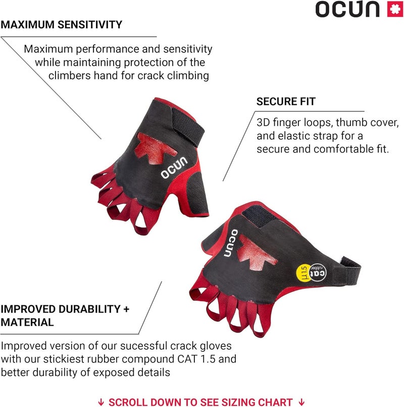 Ocun Crack Gloves Pro for Advanced Rock & Crack Climbing, Lightweight Protective Outdoor Recreation Gloves - Image 2